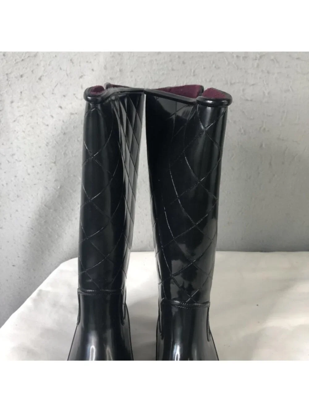 Sperry Top-Sider Boots Womens Size 7 Black Quilted Mid Calf Rain Pelican III